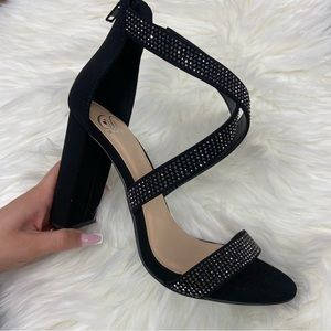 Black Rhinestone Heels